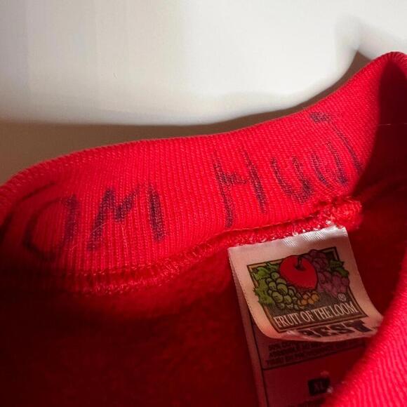 Vintage 90s Fruit of the Loom Best Deer Wildlife Graphic Sweatshirt – Red – XL - Picture 6 of 9
